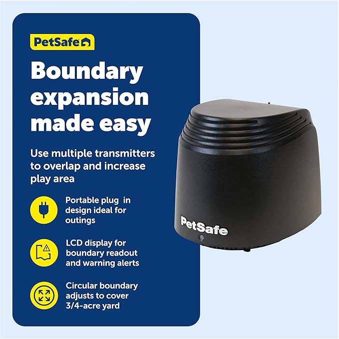 PetSafe Stay & Play Compact Wireless Fence Extra Transmitter - Adds Up to 3/4 Acre to Stay & Play Wireless Fence or Pet Containment System
