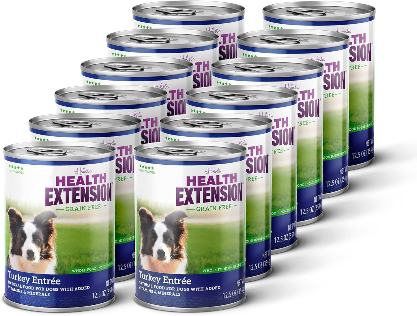 Health Extension Turkey Entrée Wet Dog Food Grain-Free, 12.5 oz – Protein-Rich Recipe, Hydration Support, Ideal for Sensitive Stomachs (Case of 12 Cans)