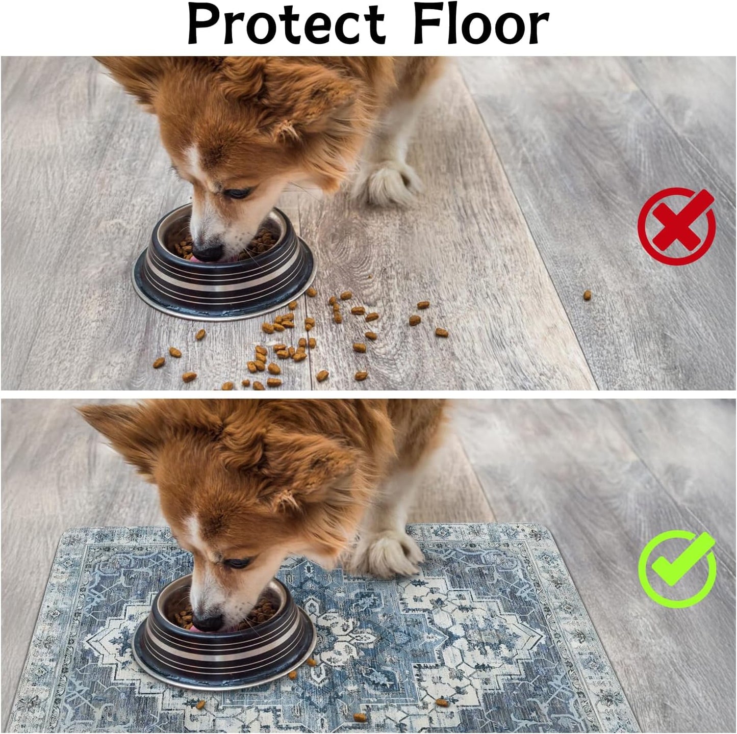Pet Food Mats for Floor, Absorbent Dog Mat for Food and Water Dispenser Mat, Dog Food Mat Quick Dry Cat Food Mat Pet Supplies