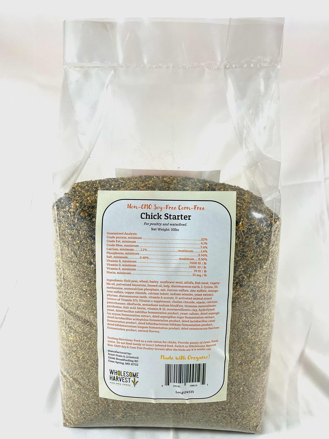 Corn & Soy-Free Chick Starter Feed - All Grain & Non-GMO Chick Food Starter with Omega 3 - Chicken Feed for Growing Healthy Chicks with High-Protein 22% and Probiotics - 10 Lb