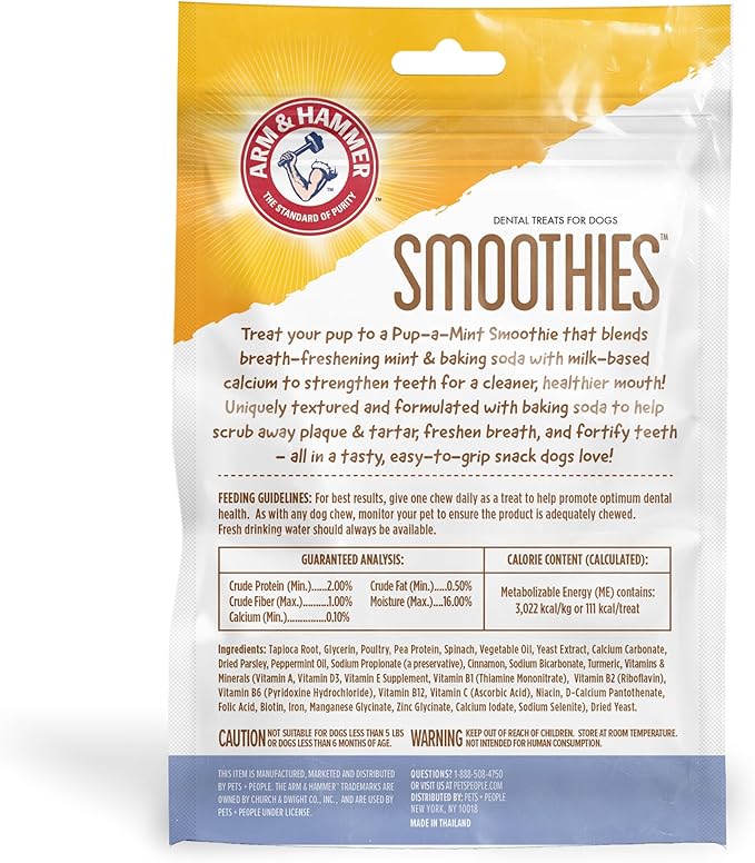 Arm & Hammer for Pets Ringers Dental Treats for Dogs | Dental Chews Fight Bad Dog Breath, Plaque & Tartar Without Brushing | Fresh Mint Flavor, 5 Count