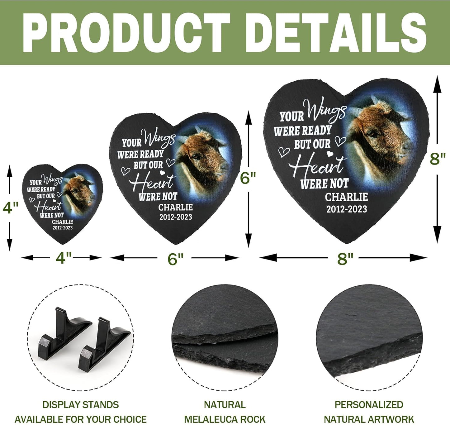 ODB Goat Memorial Stone & Gifts - Cemetery Decorations, Grave Markers for Goat Lovers