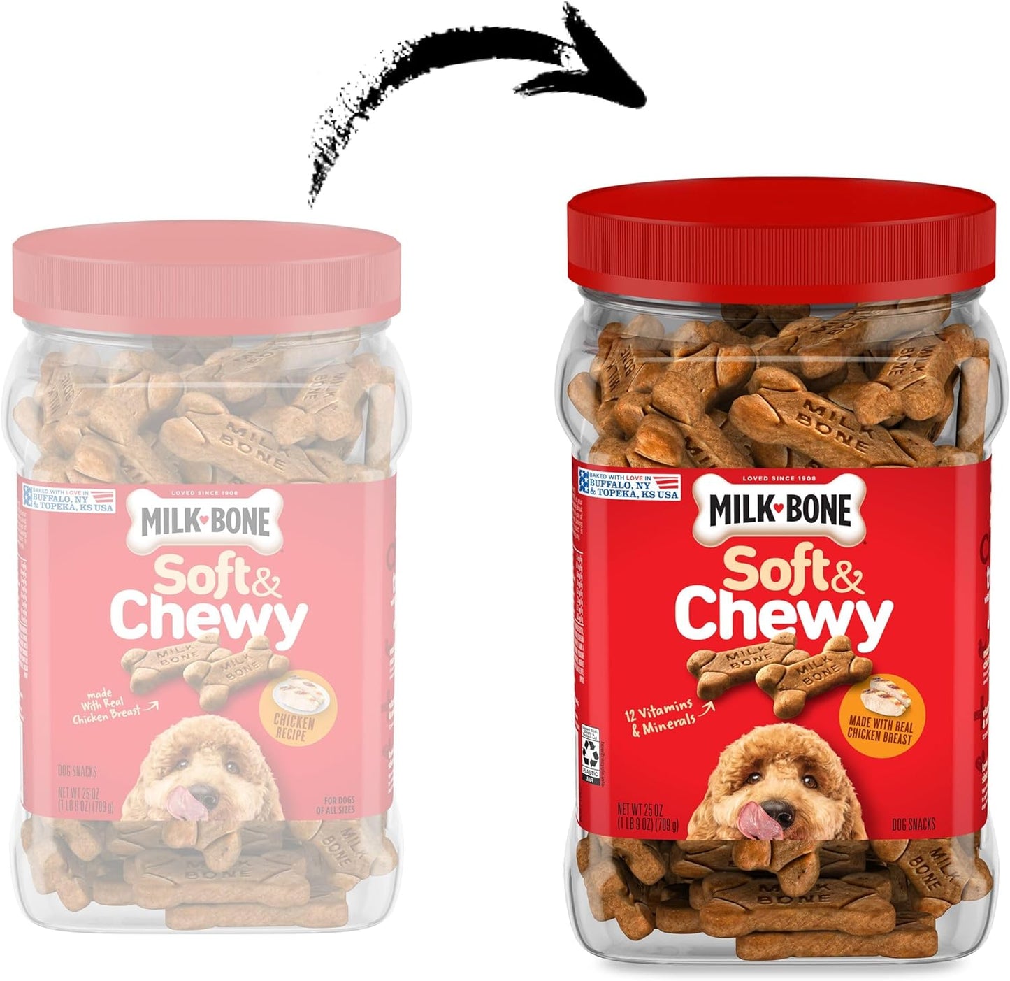 Milk-Bone Soft & Chewy Chicken Recipe Dog Treats, 25 Ounces (1 Count)