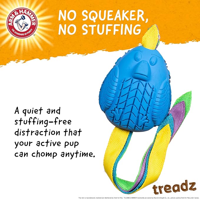 Arm & Hammer for Pets Super Treadz Large Rooster Dental Chew Toy for Dogs Dog Dental Toys Help Reduce Plaque & Tartar Buildup Without Brushing Safe for Dogs up to 35 Lbs