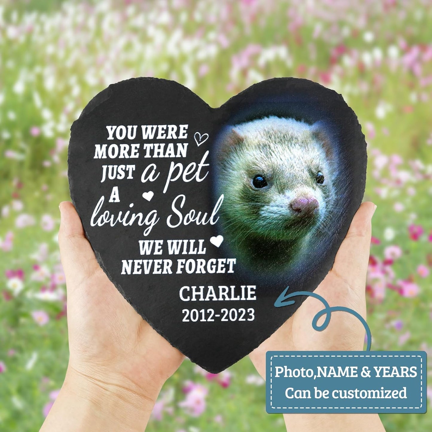 ODB Gifts for Loss of Ferret, Ferret Memorial Stone, Ferret Memorial Gifts, Ferret Loss Gifts, Ferret Head Stones, Cemetery Decorations for Grave, Ferret Grave Marker, Gifts for Ferret Lovers