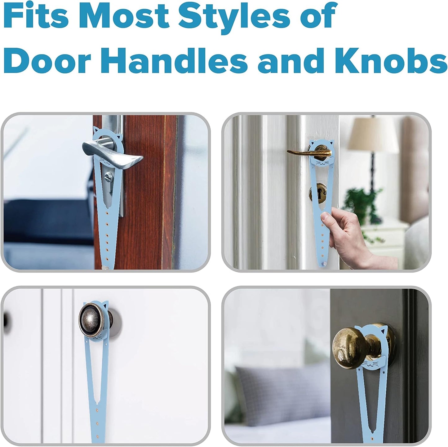 Cat Door Latch, 7 Sizes Adjustable Cat Door Holder Latch to Keep Dog Out of Litter Box, Economical Alternative of Pet Gates and Interior Cat Door, Plastic