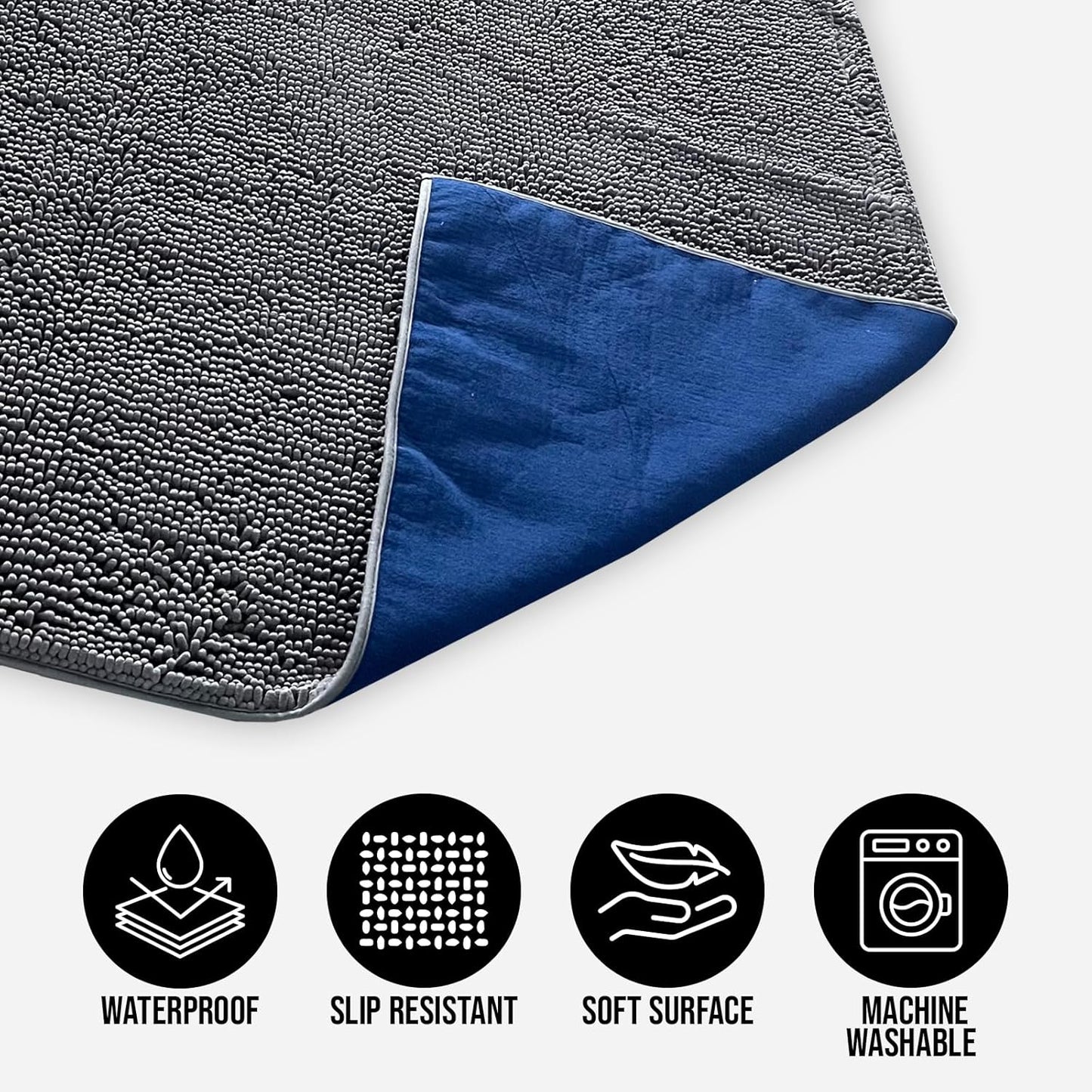 Muddy Mat® Dog Blanket - Chenille Water Absorption Blanket for Bed & Couch Cover for Dogs Washable, Anti-Slip Soft and Durable Furniture Protector for Dogs - Grey 30"x70"