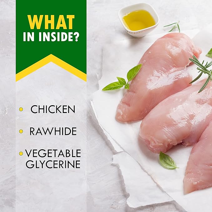 Dog Treats Rawhide Sticks 11 oz Wrapped with Chicken Pet Natural Chew Treats - Grain Free Meat & Human Grade Dried Snacks - Best for Small & Large Dogs (10.6 Ounce (Pack of 1), Rawhide Sticks)