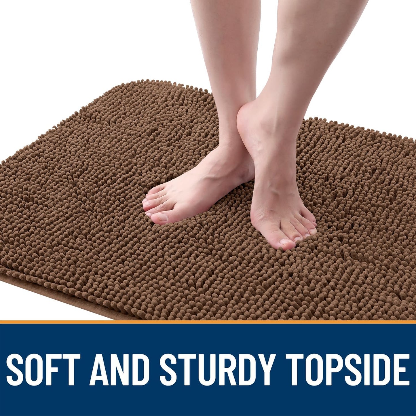 OLANLY Dog Door Mat for Muddy Paws 30x20, Absorbs Moisture and Dirt, Absorbent Non-Slip Washable Doormat, Quick Dry Chenille Mud Mat for Dogs, Entry Indoor Entryway Carpet for Inside Floor, Mocha