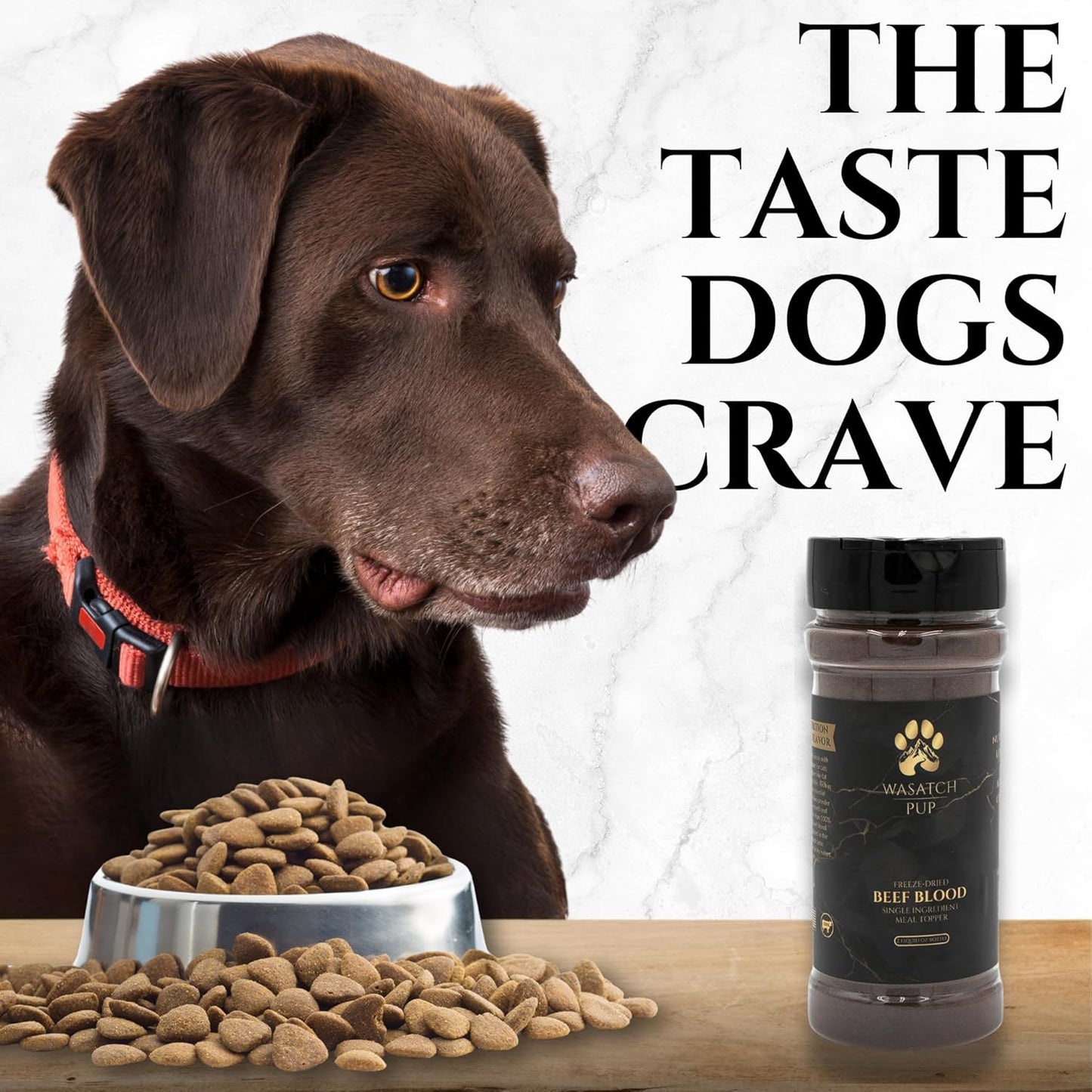 Beef Blood Dog Food Toppers for Picky Eaters | 100% Real Beef Flavor Meal Toppers for Dogs and Cats | USDA Approved Freeze-Dried Powder Pet Meal Booster | Made in The USA - 3.05 Oz