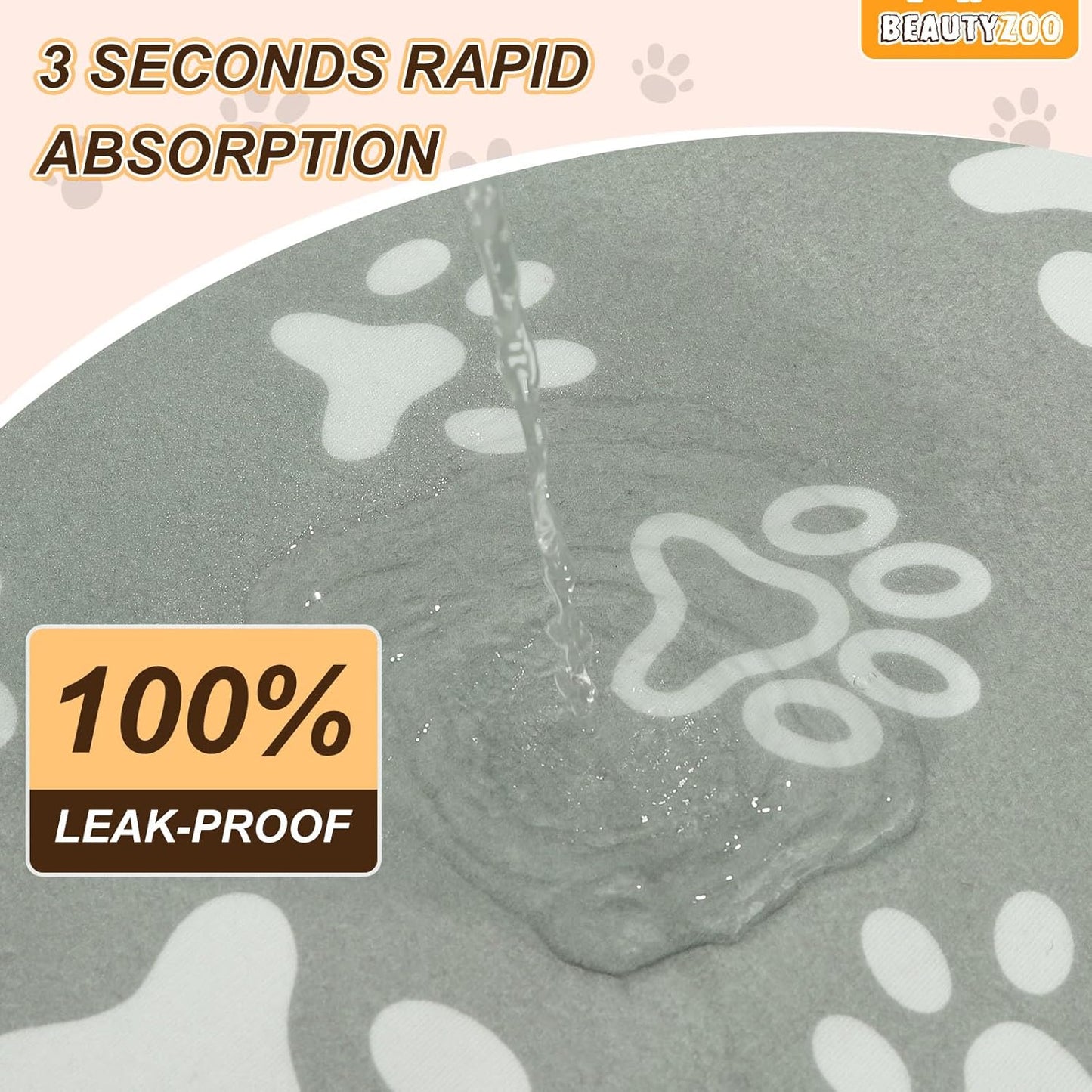 BEAUTYZOO 4 Pack Guinea Pig Cage Liners, Washable Reversible Fleece Guinea Pig Bedding, Waterproof Super Absorbent Pee Pads for Small Animals Rabbit Hamster Bunny - 12"x12" Grey