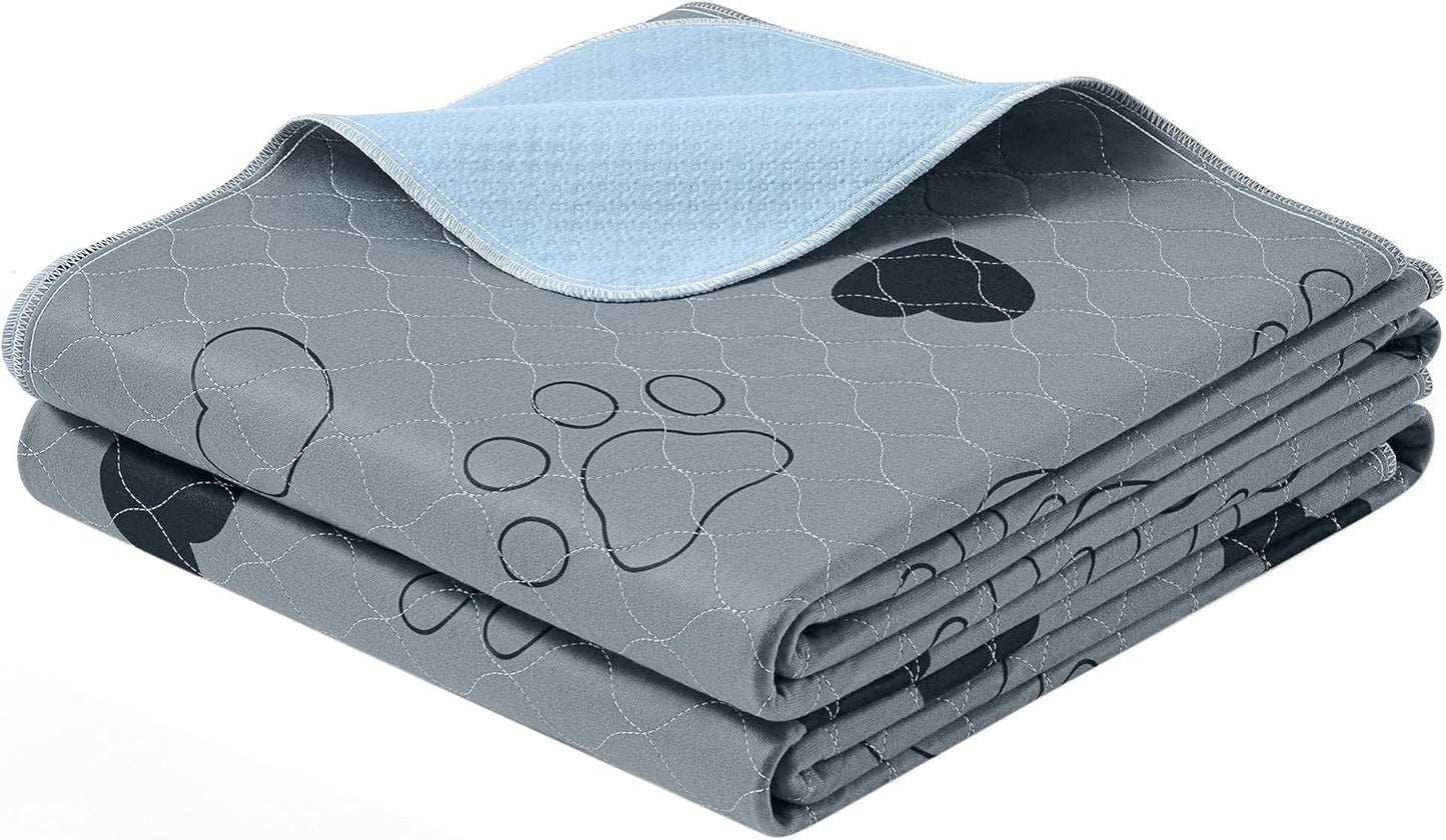 Feandrea Washable Dog Pee Pads, 2 Pack, Reusable, 72 x 72 Inches, XXXL, Waterproof Pet Training, Leakproof, Non-Slip, Super Absorbent, Gray UPTD072G01
