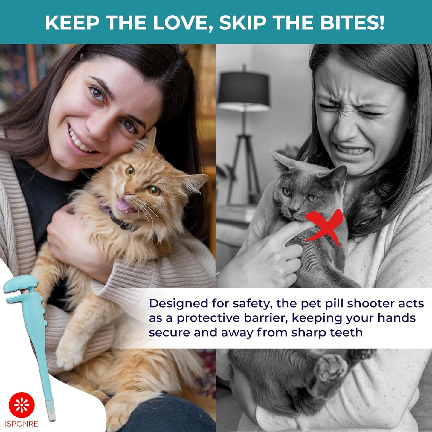 Pet Pill Shooter, Safe & Easy Pill Popper with 2 Premium Soft Silicone Tips for Cats and Dogs, Acts as Pet Piller, Medicine Feeder, Pill Pusher, Pill Dispenser, Cat and Dog Pill Shooter