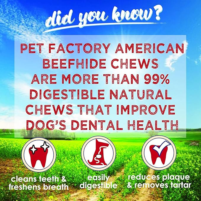 Pet Factory American Beefhide 5" Twist Sticks Dog Chew Treats - Chicken Flavor, 1 lb
