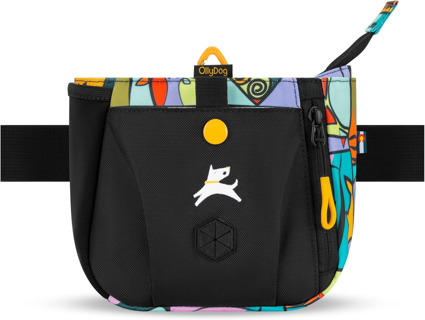OllyDog Backcountry Day Bag | Hands-Free Dog Training Treat Pouch | Fanny/Hip Pack with Zipper Closure & Built-in Poop Bag Dispenser | Removable Waist Clip (Cloud9)