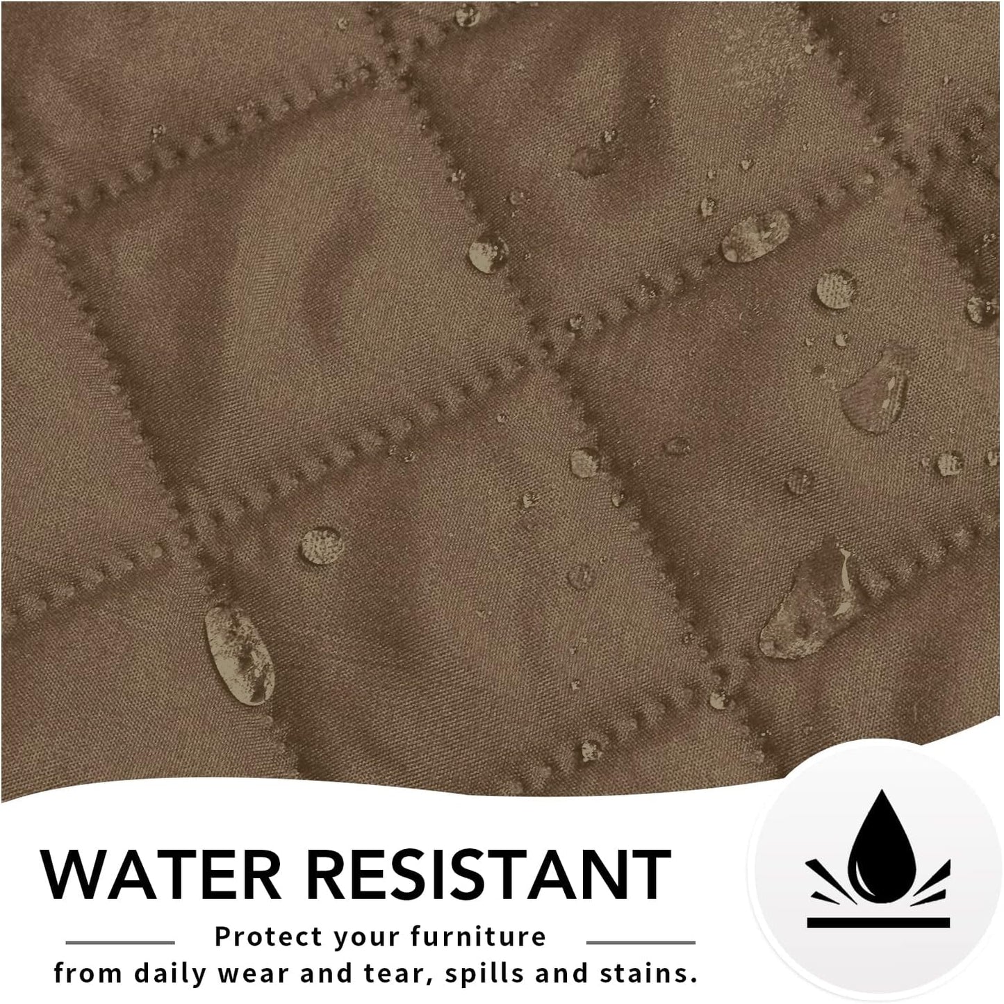 Easy-Going Reversible Chaise Lounge Couch Cover Water Resistant Sofa Cover Sectional L Shaped Sofa Slipcover with Adjustable Straps Furniture Protector for Dogs (115X34 in, Camel/Camel)