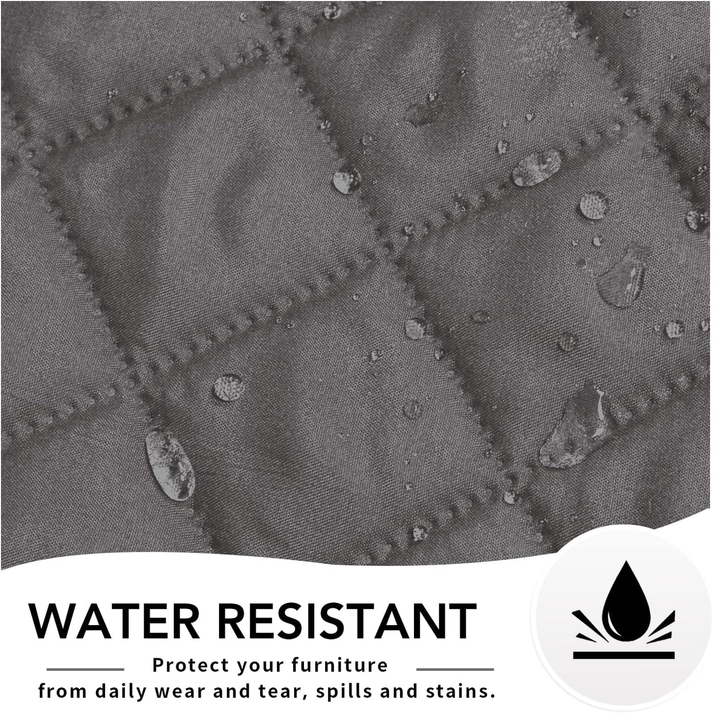 Easy-Going Reversible Chaise Lounge Couch Cover Water Resistant Sofa Cover Sectional L Shaped Sofa Slipcover with Adjustable Straps Furniture Protector for Dogs (115X34 in, Gray/Gray)