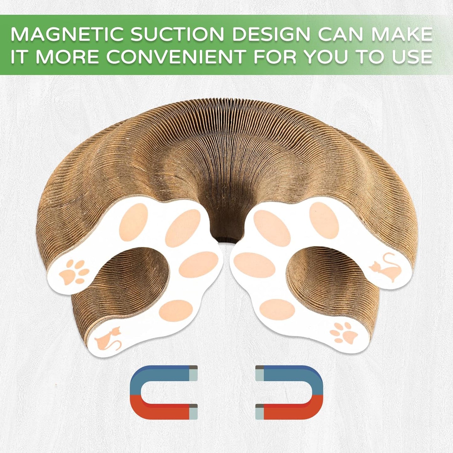 Kitty Kurlz Accordion Magic Organ Cat Scratcher Toys for Indoor Cats - Cardboard Cat Scratching Board Ball Scratcher Pad 1 Pack