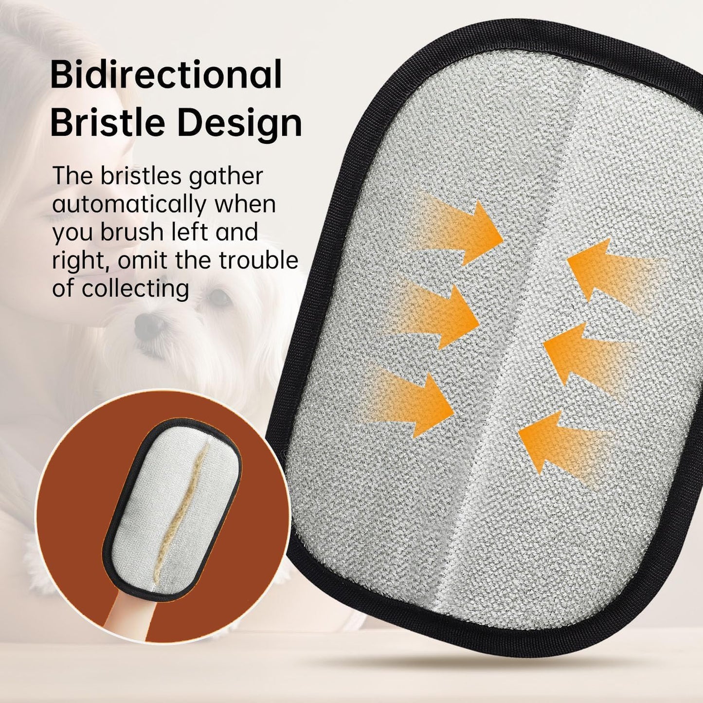 Electrostatic Pet Hair Remover Glove,2 Pcs Magic Cat Dog Hair Mitt,Pet Hair Remover for Furniture/Carpet/Couch/Clothes/Car/Pet Grooming Gloves