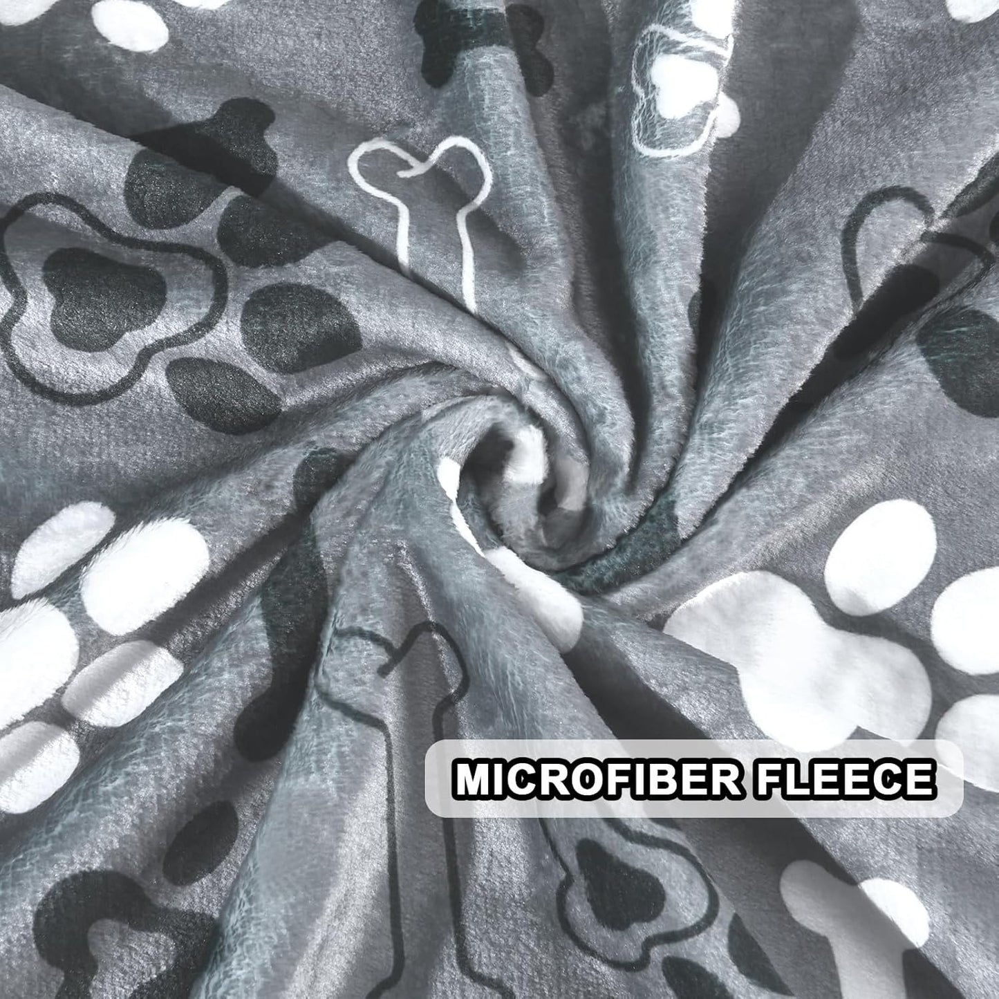 Dog Blanket,Super Soft Fluffy Premium Fleece Pet Puppy Blanket for Large Medium Dog Cat Mat Cover for Bed Couch,Cute Reversible Cow Print, Gray,(41 x 31 Inch)