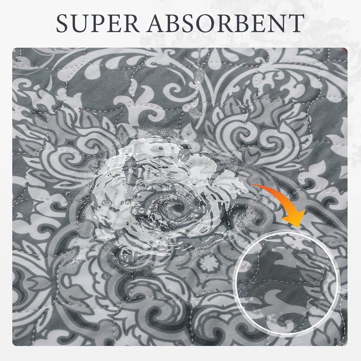 Homimp Washable Pee Pads for Dogs,4 Pack Reusable Puppy Pads,Absorbent and Leakproof Dog Pee Pads,Non Slip Puppy Training Pads,Pet Mat for Floor,Crate,Couch,Whelping,Grey 18"x24"