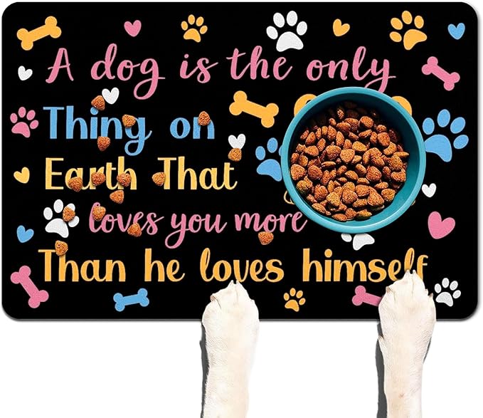 Pet Feeding Mat for Floors Waterproof Dog Mat for Food and Water Absorbent Quick Dry Non Slip mat for Cat Bowls