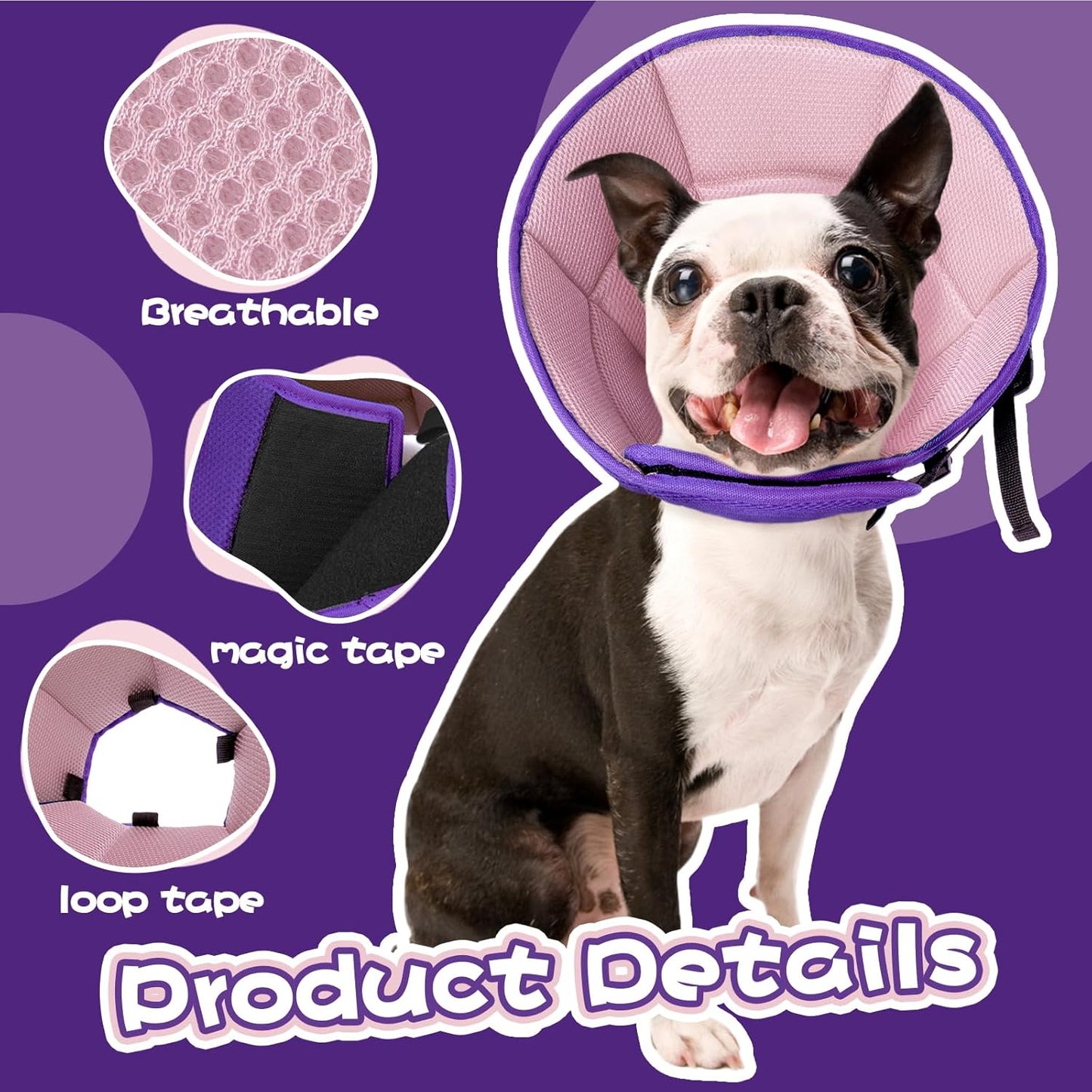 Dog Cone Collar Soft Cone for Medium Dogs After Surgery Adjustable Elizabethan Collar for Dogs to Stop Licking Wounds, Biting Stitches Professional Pet Recovery Cones E-Collar for Dog