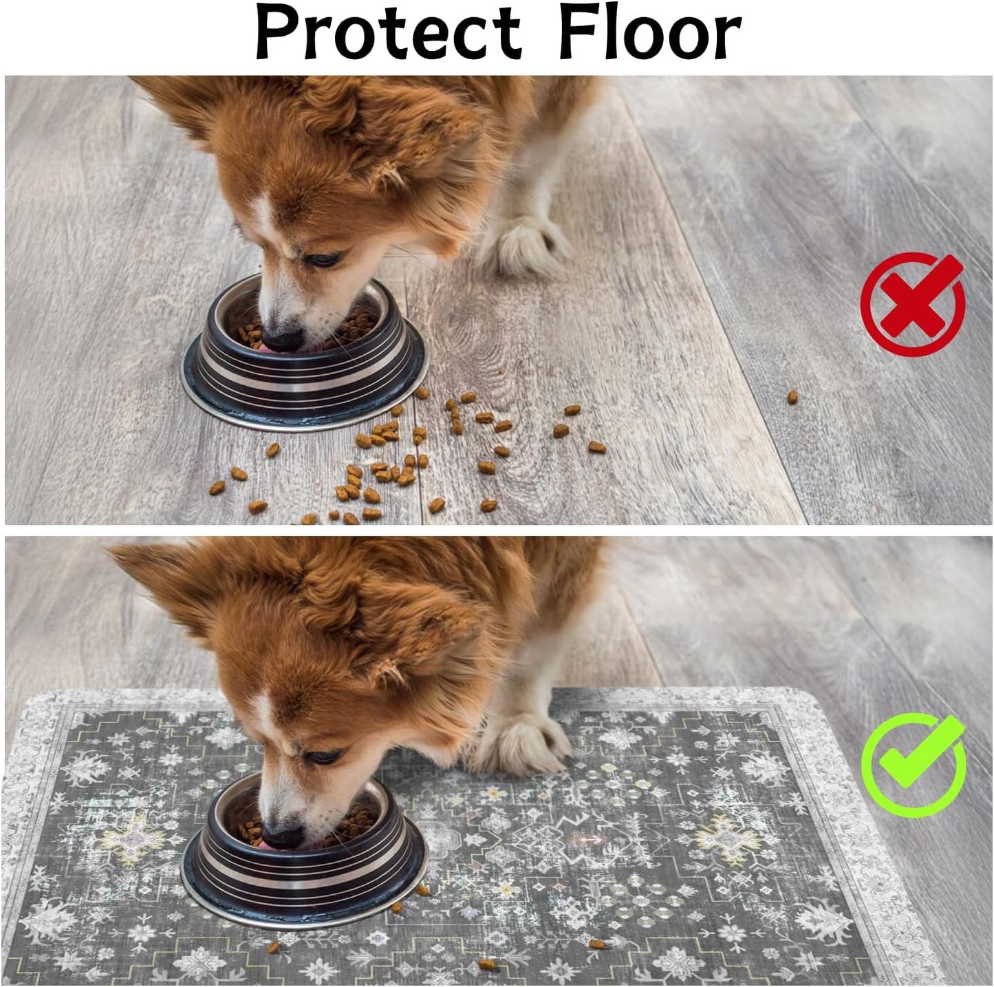 Pet Food Mats for Floor, Absorbent Dog Mat for Food and Water Dispenser Mat, Dog Food Mat Quick Dry Cat Food Mat Pet Supplies