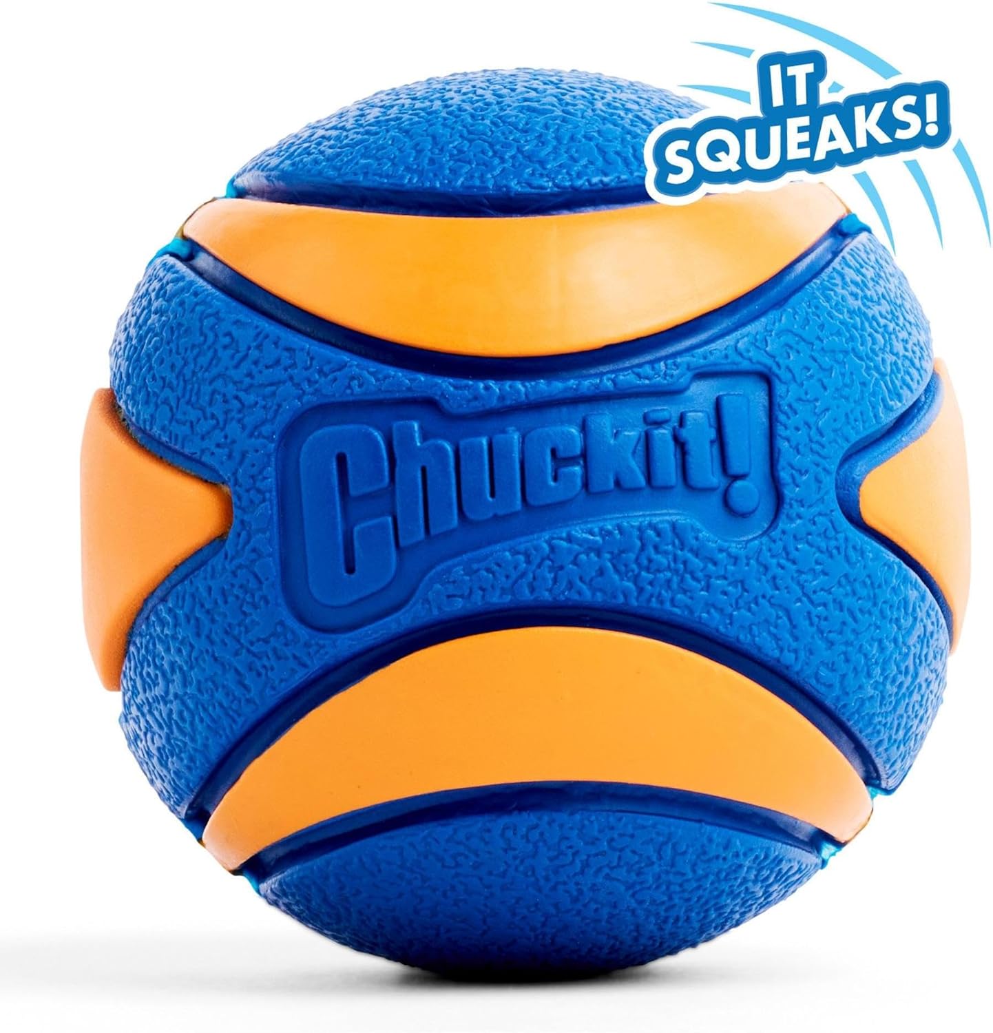 Chuckit Ultra Squeaker Dog Ball - Extra Large Bouncy and Squeaky Pet Toy for Dogs 100+ lbs - Floats on Water - Durable Rubber - Size XL - 3.5" Diameter - Pack of 1