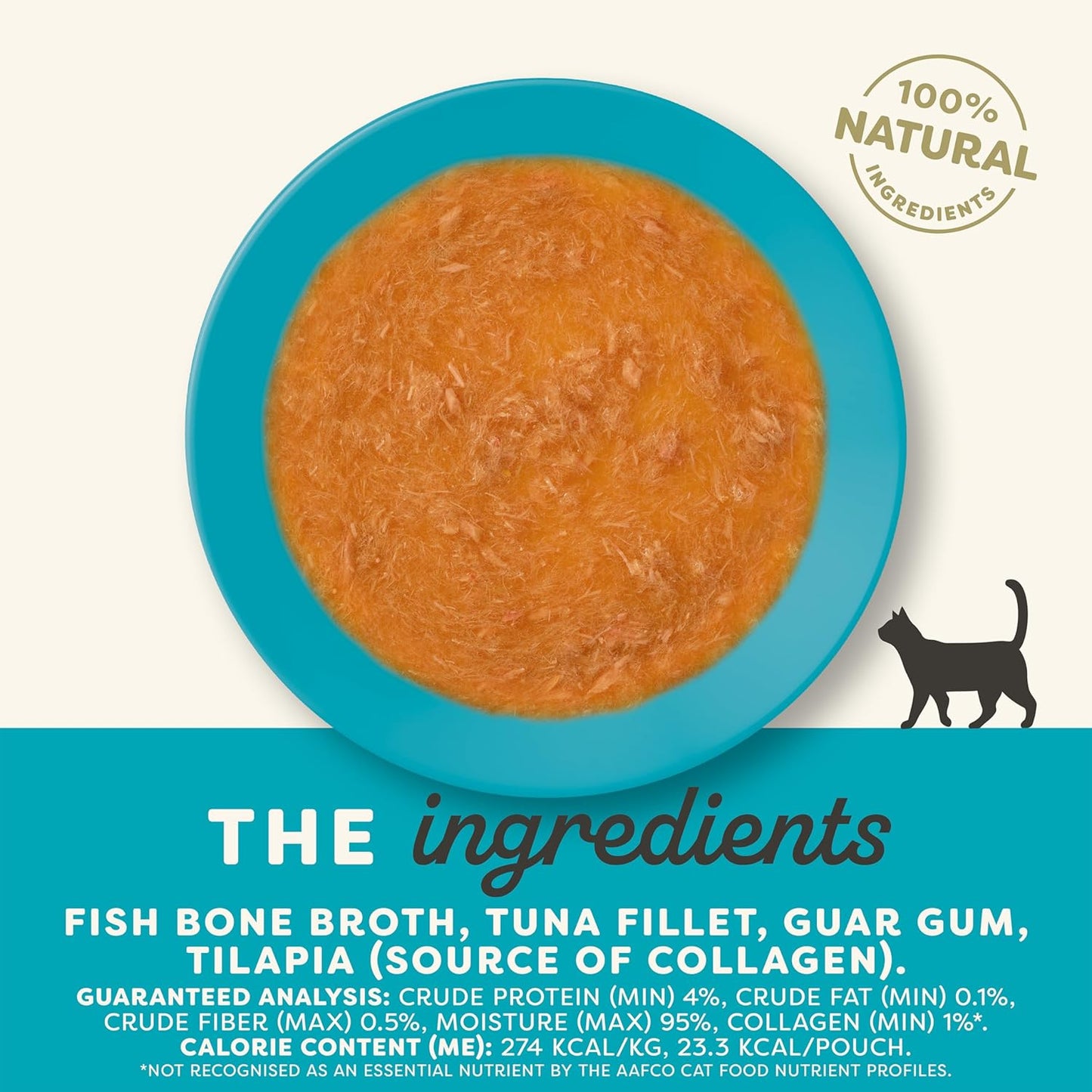 Applaws Natural Wet Cat Food in Topper, Limited and Natural Ingredients, High Protein with No Artificial Additives, Tuna Fillet Bone Broth (12 x 3oz Resealable Spout Pouches)