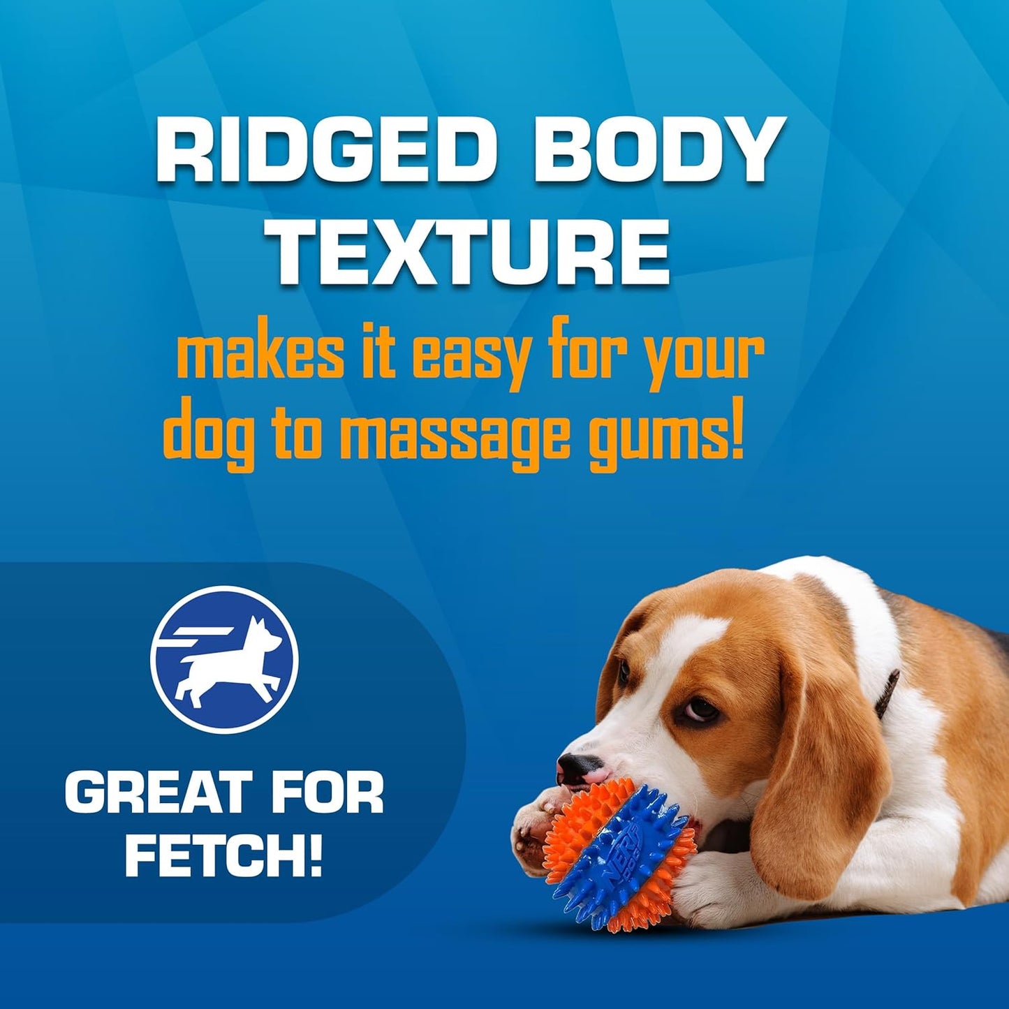 Nerf Dog Toy Gift Set, 3-Piece Set of Outdoor Dog Toys for Tug and Fetch, Includes Spike Squeak Ball, Treat Tug Bone and Exo Squeak Football