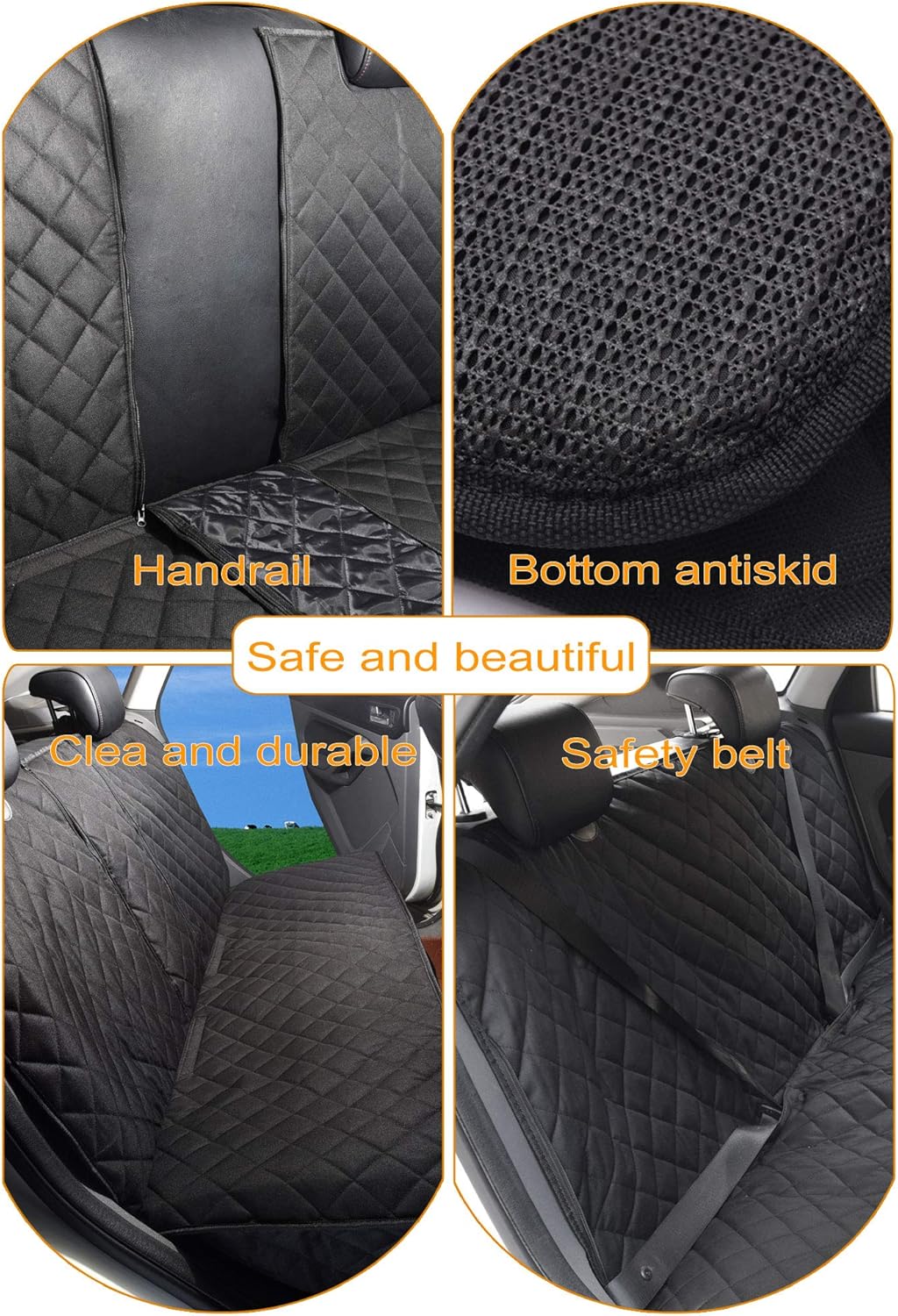 Dog Car Seat Cover for Back Seat 100% Waterproof Car Seat Cover Protector for Dogs in Car Nonslip Scratch Proof Durable Dog Seat Cover for Cars SUV &Truck