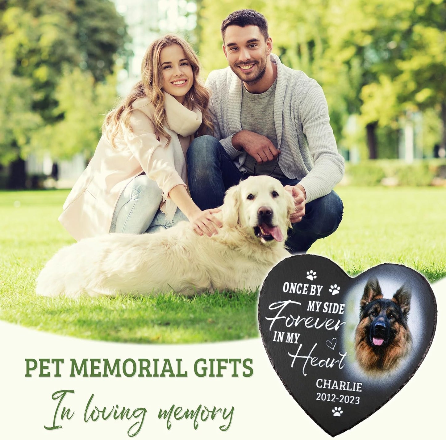 ODB Dog Memorial Gifts for Loss of Dog, Dog Memorial Stone, Pet Memorial Gifts, Pet Loss Gifts, Pet Memorial Stones, Cemetery Decorations for Grave, Cat Memorial Gifts, Gifts for Cat Lovers (Style 3)
