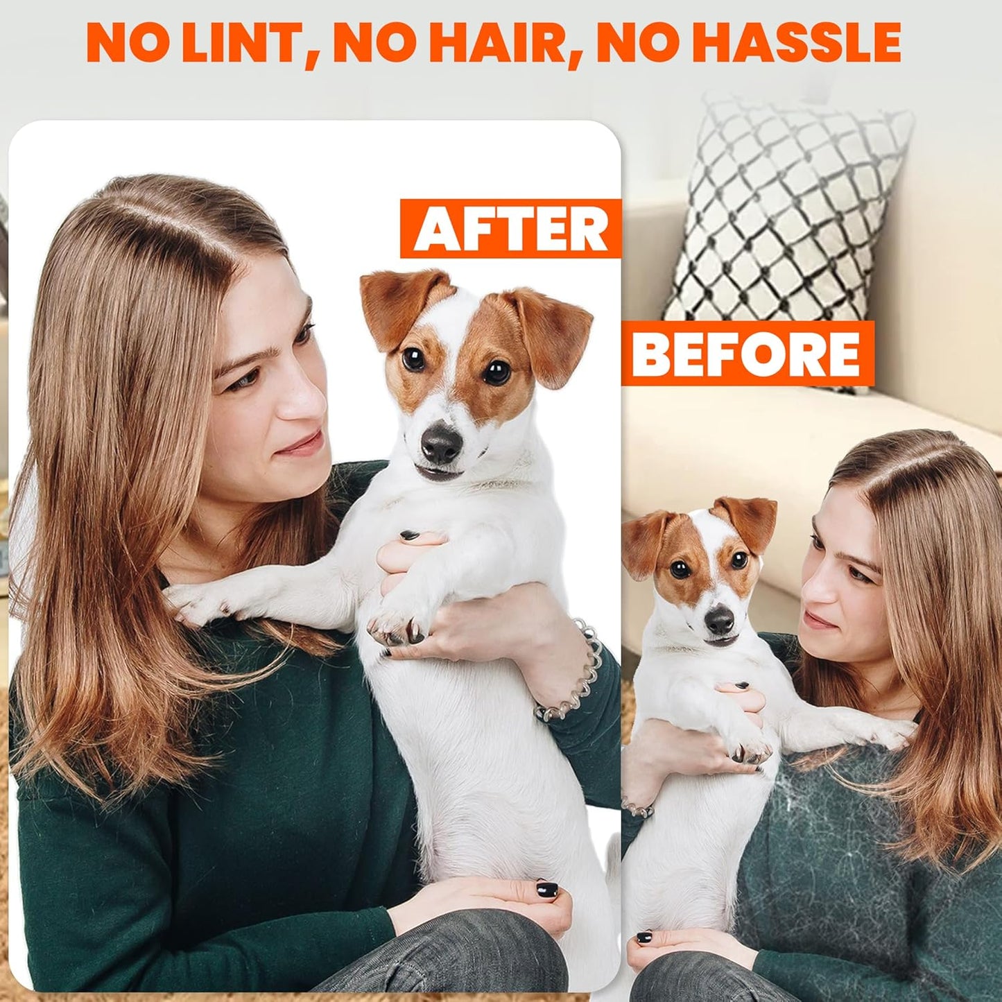 CALMZY Pet Hair Removal Glove, Reusable Cat Dog Electrostatic Fur Remover Grooming Glove Tool, Magic Brush Cat & Dog Hair Remover for Couch, Furniture, Carpet, Car Seat & Clothing