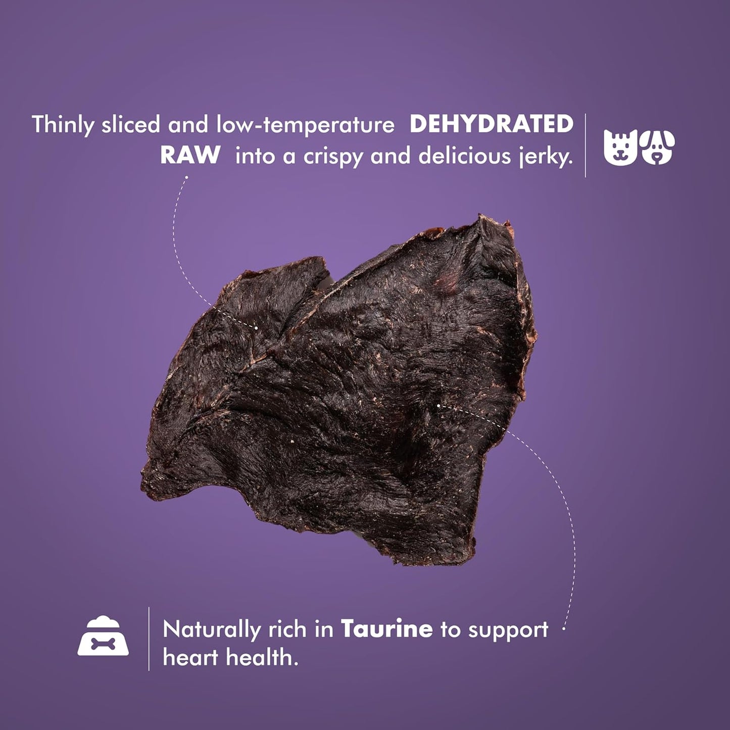 King Lou Pets - USA-Made Dehydrated Beef Heart Jerky Dog Treats - 1 lb of Fresh Beef Heart Prior to Dehydration