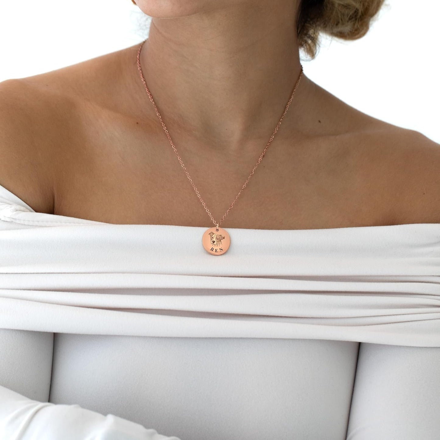 MignonandMignon Personalized Pet Portrait Necklace – Custom Jewelry Gift for Dog or Cat Lovers Unique Holiday Gifts for Her -LCN-AP