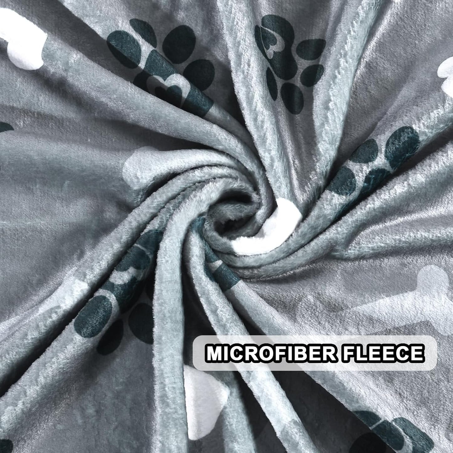 Dog Blanket,Super Soft Fluffy Premium Fleece Pet Puppy Blanket for Large Medium Dog Cat Mat Cover for Bed Couch,Cute Reversible Cow Print, Gray,(41 x 31 Inch)