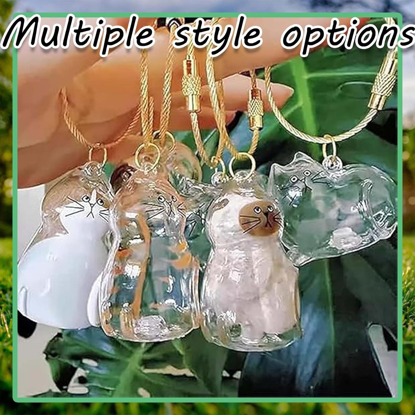 Cat Hair Holder Keychain,Cat Hair Memorial Keyring,Cats keychain Hair Storage Bottle,Transparent Cats Hairs Pendants