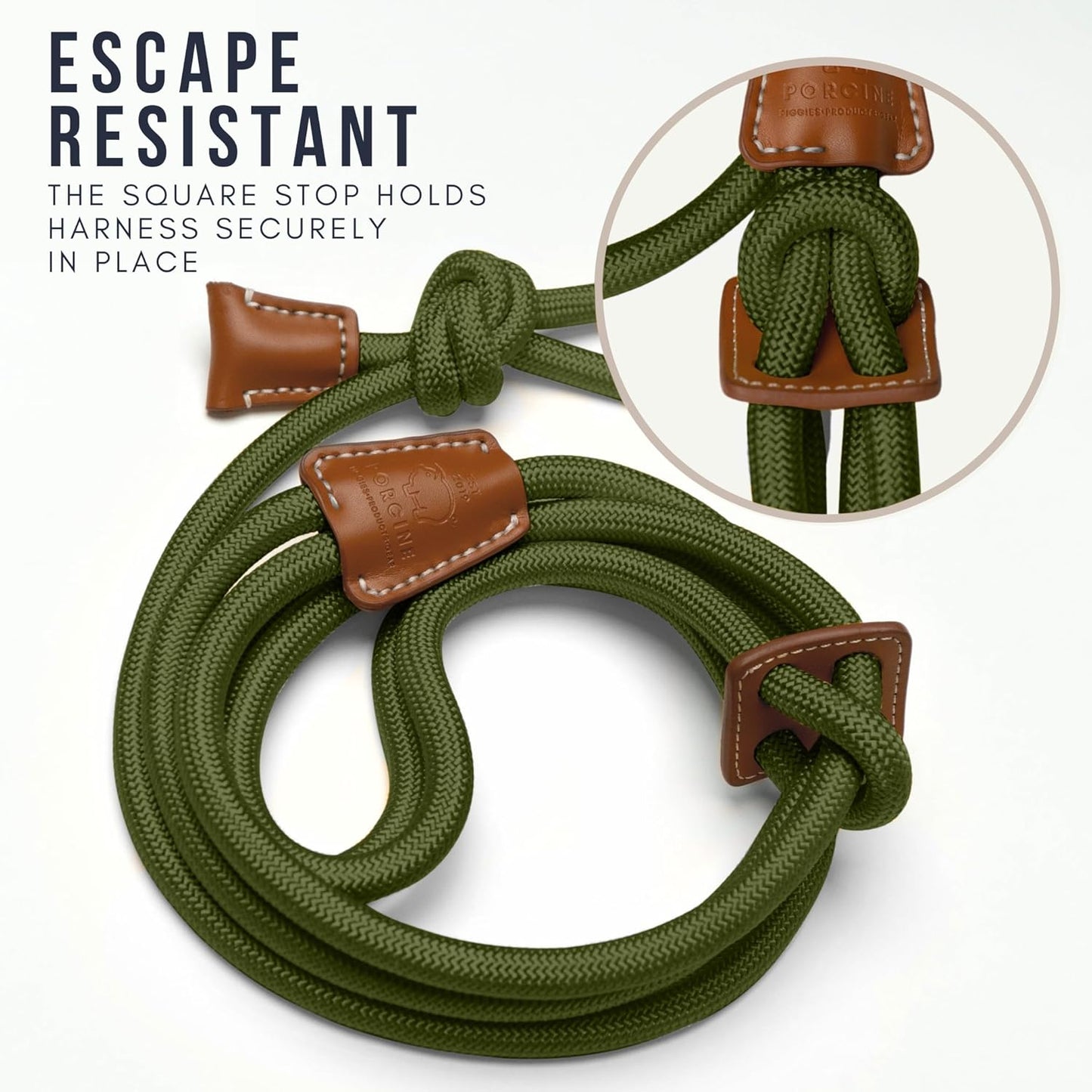 Mini Pig Harness & Leash (S/M) - Fully Adjustable, Infinity Style Lead, Step-in Harness, Potbelly Supplies, All-in-One - Ideal for Small & Medium Pet Pigs (Small, Olive Green)