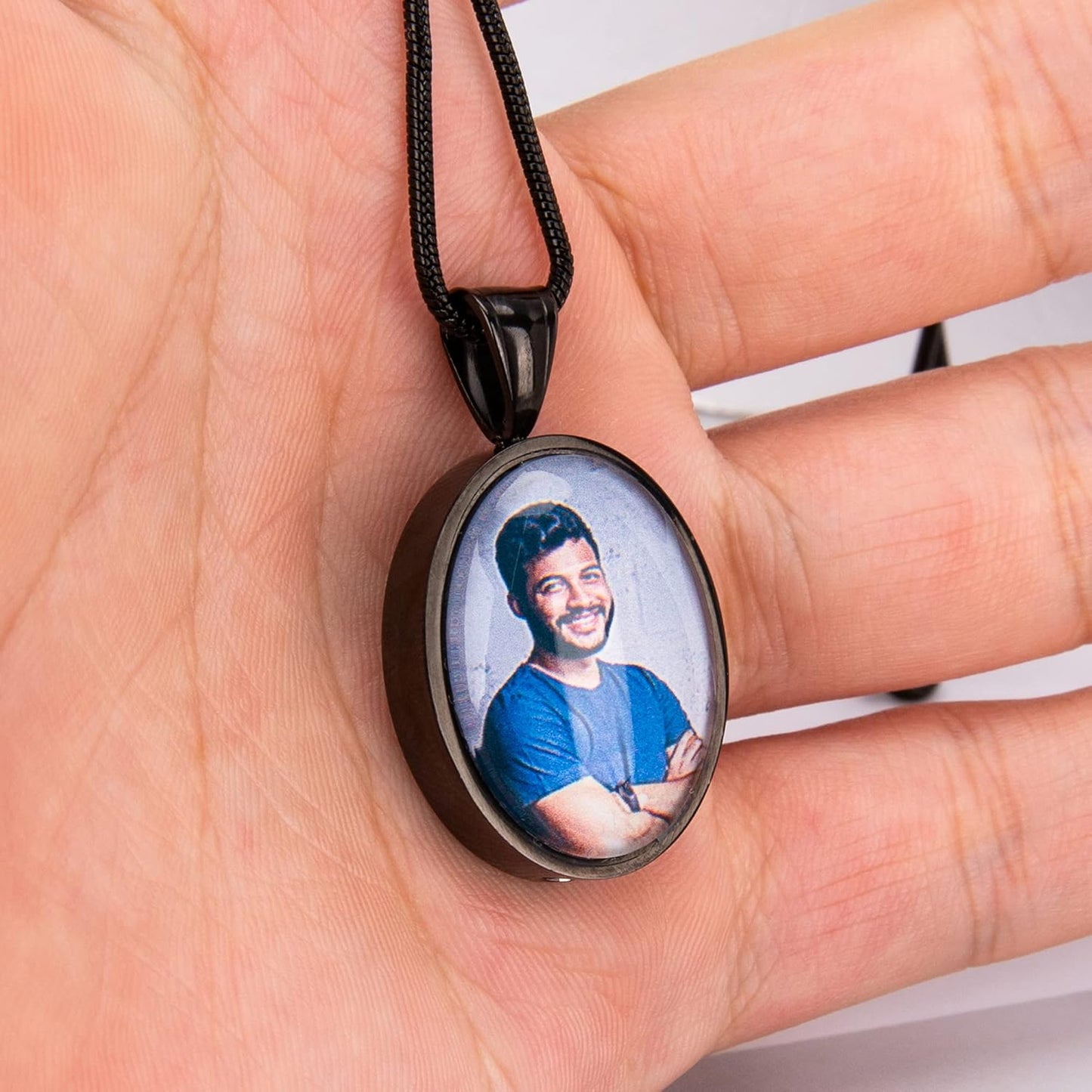 Farfume Personalized Pet Urn Necklace for Dog Cat Ashes Cremation Pet Memorial Customized Photo Text Engraving Pendant Keepsake Funeral Jewelry