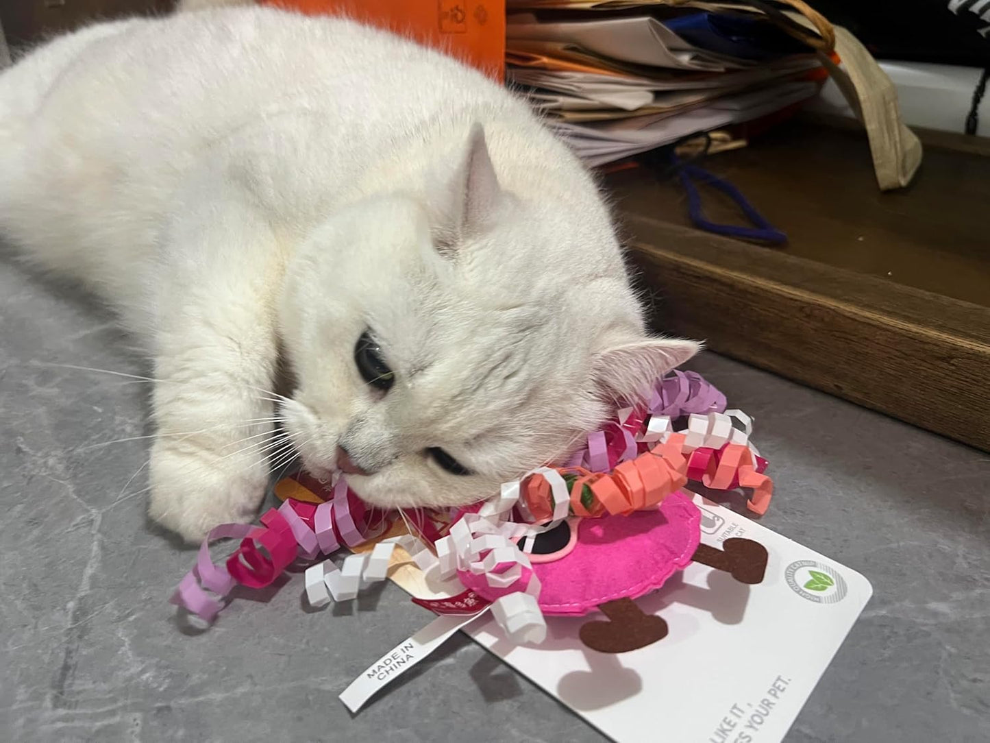 Catnip Toys for Cat,Kitten Chew Teeth Cleaning Toy,Interactive Plush Toys for Swatting and Playing，Curly-haired Figure Cat Toy (red)