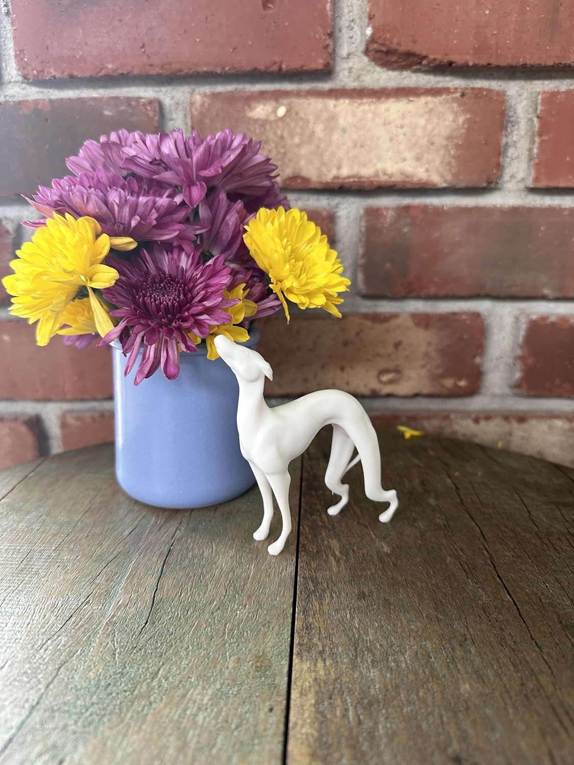 White Greyhound Miniature/Pat the Dog Figurine/Friends Merch Replica Gift/Pop Culture Desk Decor/Gift