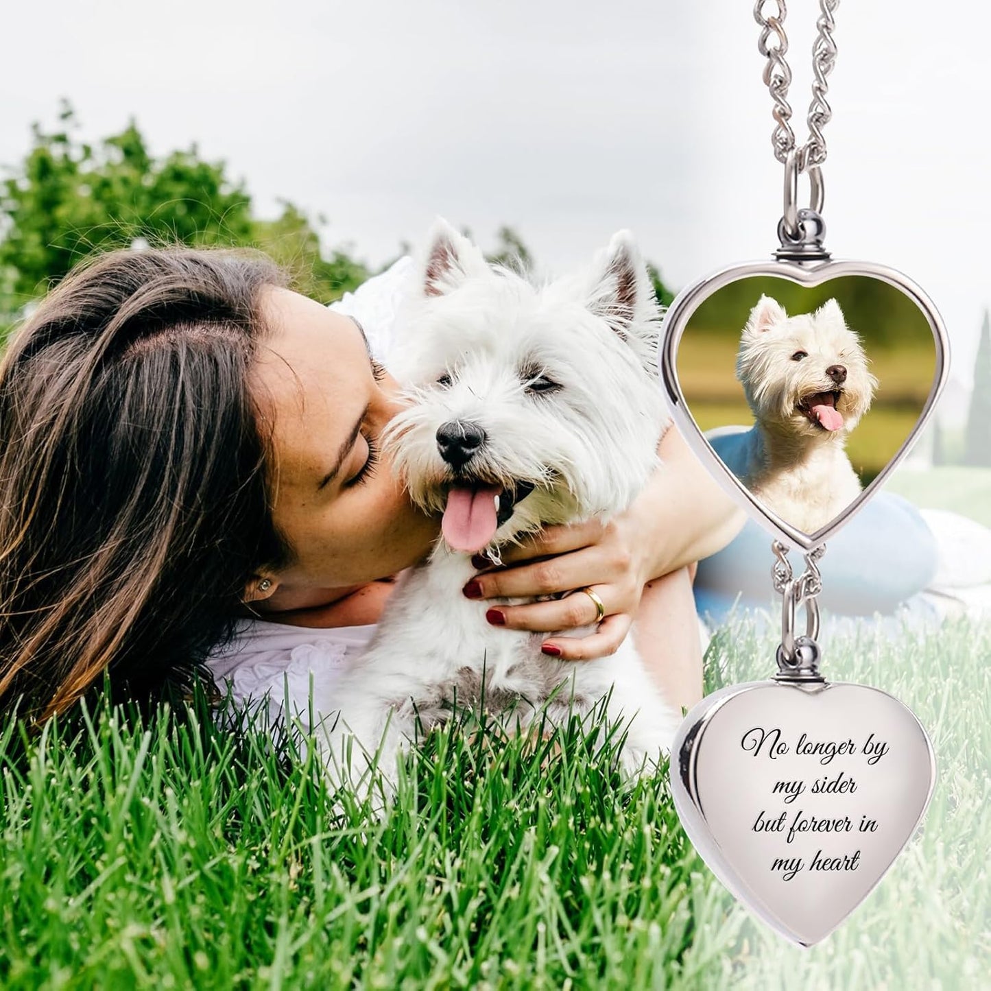 Custom Dog Urn Necklaces for Ashes - Personalized Pet Cremation Jewelry for Ashes,Double-Sided Custom with Text Picture Memorial Gift for Pet Dogs Cats Ashes Necklace (Heart-1)