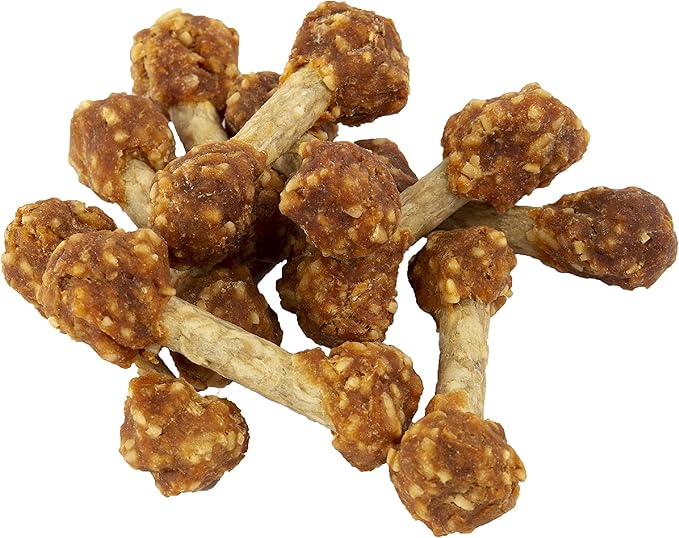 Good 'n' Fun Chicken Flavored Dumbbells 4 Ounces, Rawhide Snacks for Small Dogs (Pack of 2)