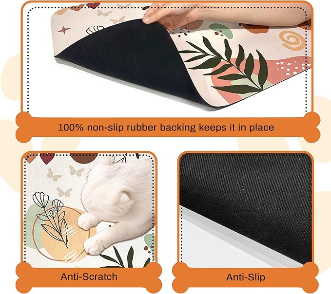 Pet Feeding Mat for Floors Waterproof Dog Mat for Food and Water Absorbent Quick Dry Non Slip mat for Cat Bowls