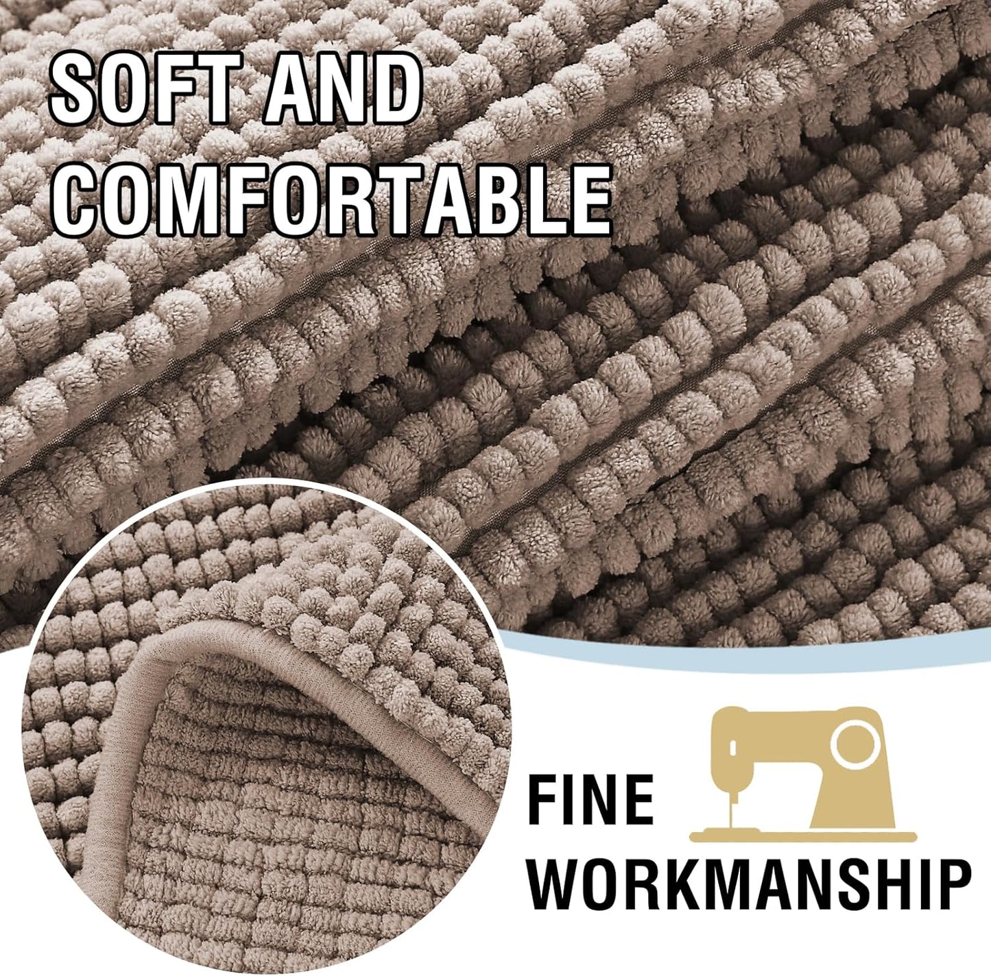 H.VERSAILTEX Plush Chenille Couch Cover for Dogs Pets Blanket for Bed Anti-Slip Soft and Durable Furniture Protector for Small Medium Large Cats Washable (52" x 82", Cuban Sand)