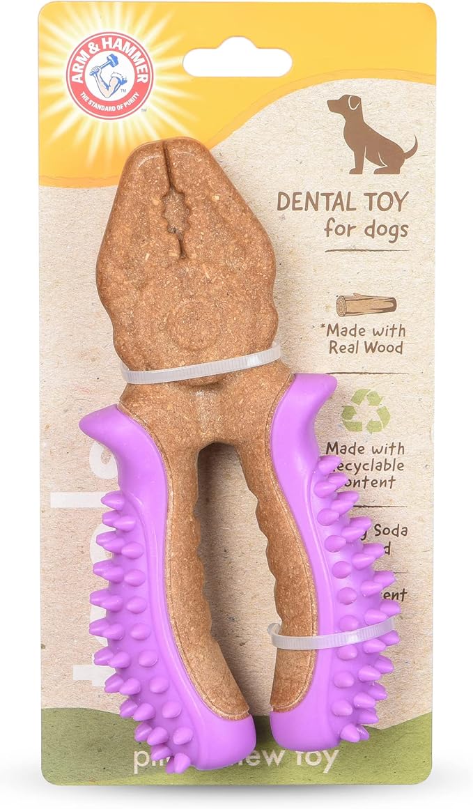 Arm & Hammer for Pets Chew Tools Collection: Wood Blend Pliers Chew Toy for Dogs | Compressed Wood Dog Chew Toys with Baking Soda, Safer & Durable Alternative to Chewing Sticks