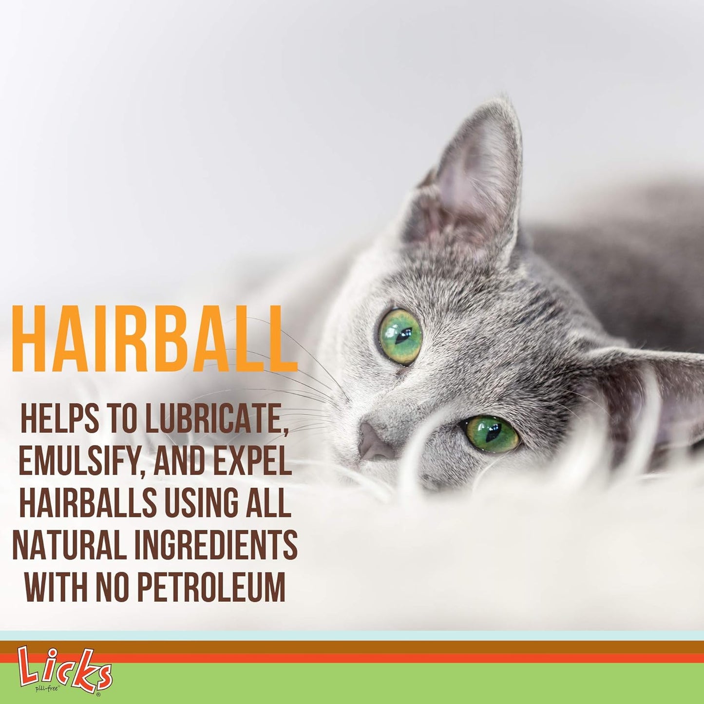 Cat Hairball Support - Cat Grooming Supplies Remedy - Beeswax & Cod Liver Oil Hairball Control - Skin Supplement - Gel Packets - 30 Use
