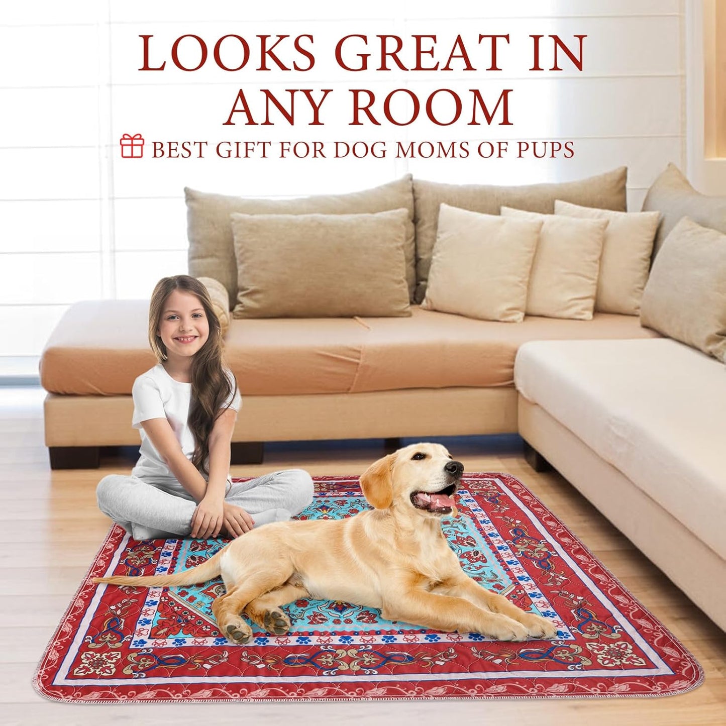 Homimp Washable Pee Pads for Dogs, 2 Pack Reusable Puppy Pads Waterproof, Absorbent and Leakproof Dog Pee Pads, Non Slip Puppy Training Pads, Pet Mat for Floor, Crate, Couch, Whelping,Brown, 36"x41"