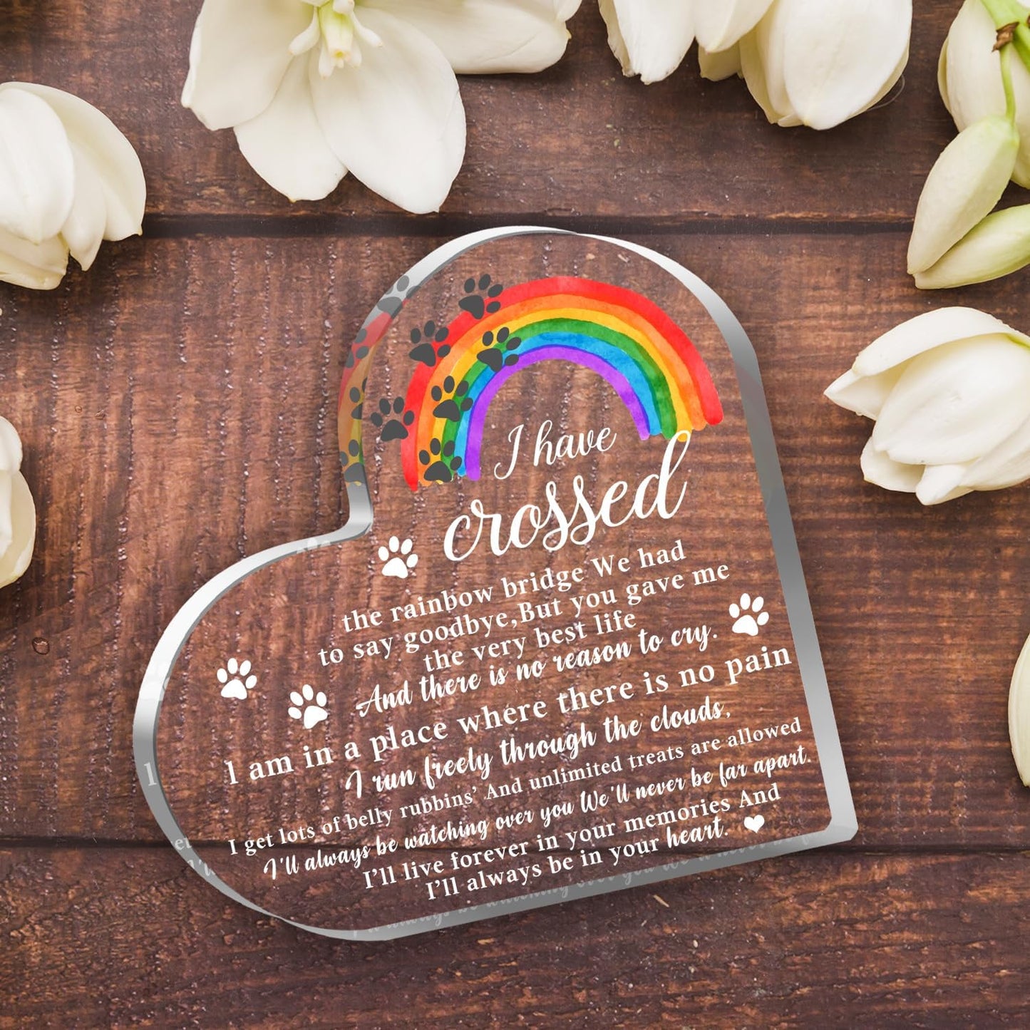 Pet Memorial Gifts, Sympathy Gifts for Loss of Dog Cat, Pet Sympathy Gifts, Pet Memorial Acrylic Rainbow Bridge Decorations, Bereavement Gifts for Loss Pet, Condolences Gifts for Pet Loss Remembrance